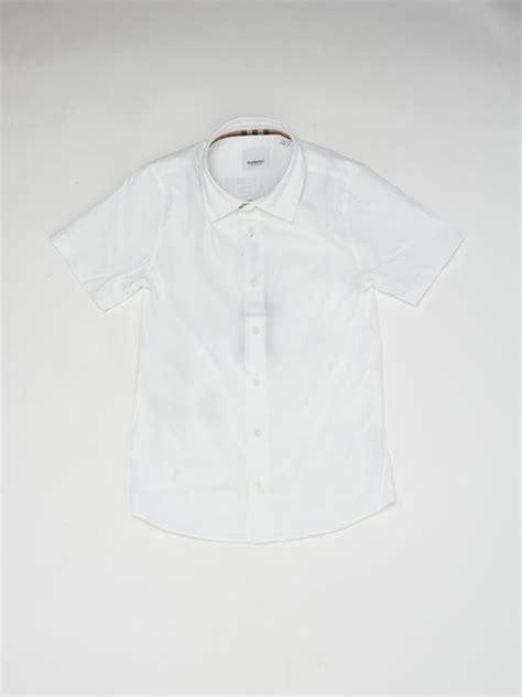 camicia bianca burberry bambino|Camicia bianca per bambino con stampa Burberry Kids.